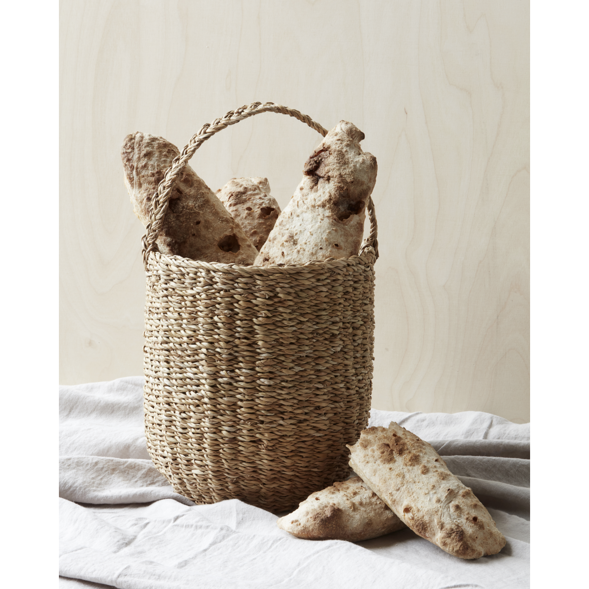 Basket, NVUse w. handle, Natural