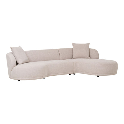 Sofa med 2 puder, højrevendt, natur, HN1295