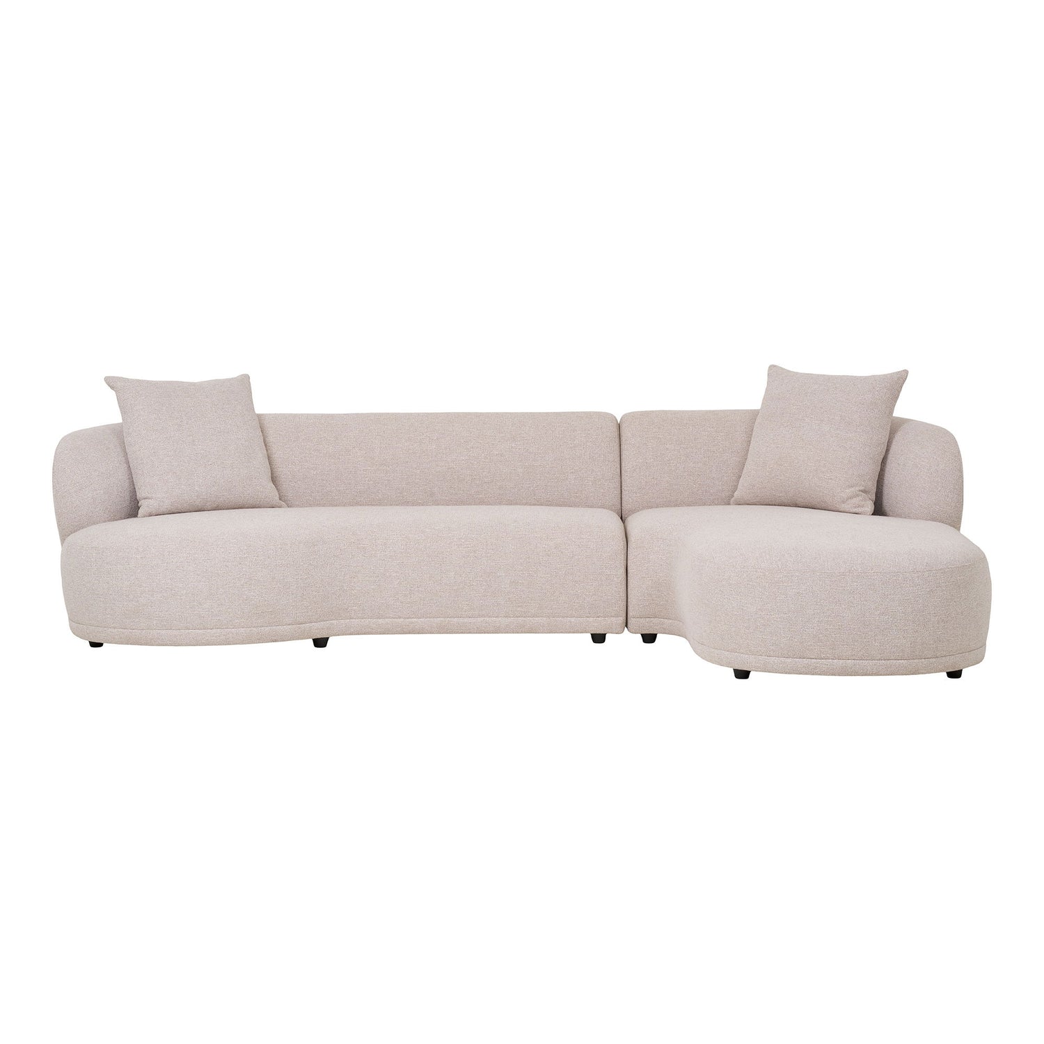 Sofa med 2 puder, højrevendt, natur, HN1295