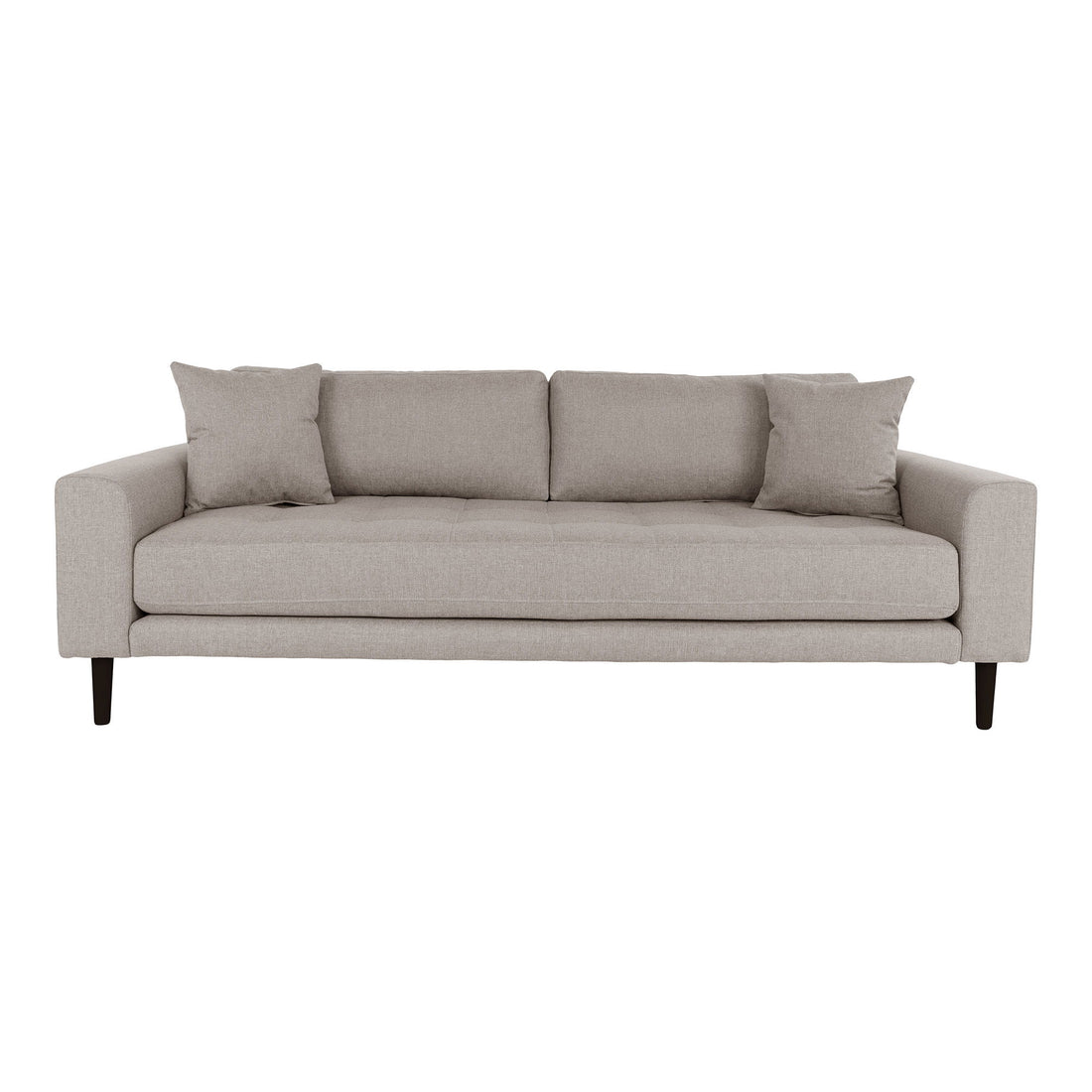 Lido 3 Personers Sofa - 3 Personers Sofa, stone med  to puder og sorte træben, HN1030