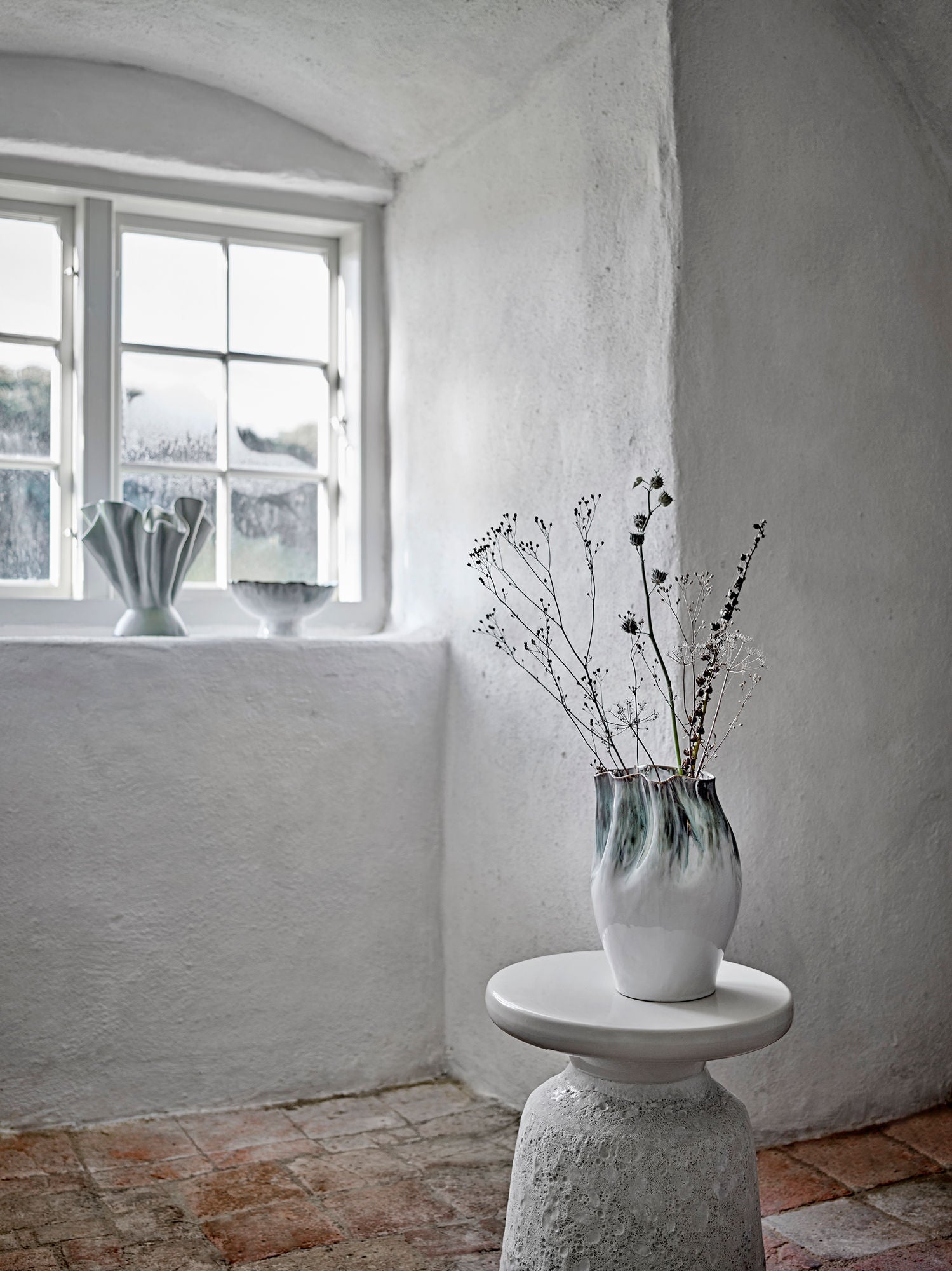 Bloomingville Nisha Vase, Grøn, Stentøj