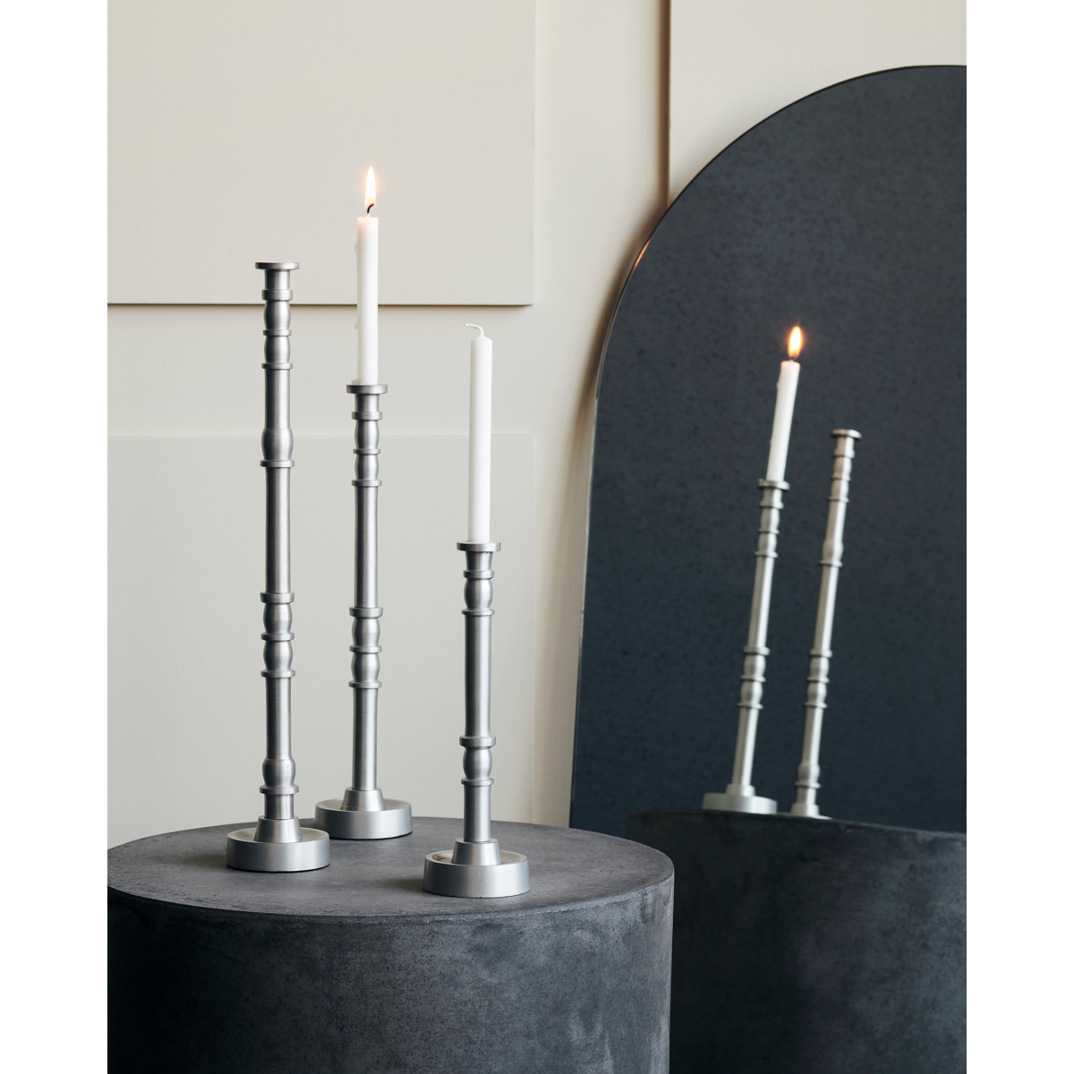 Candle stand, HDJersey, Silver oxidized