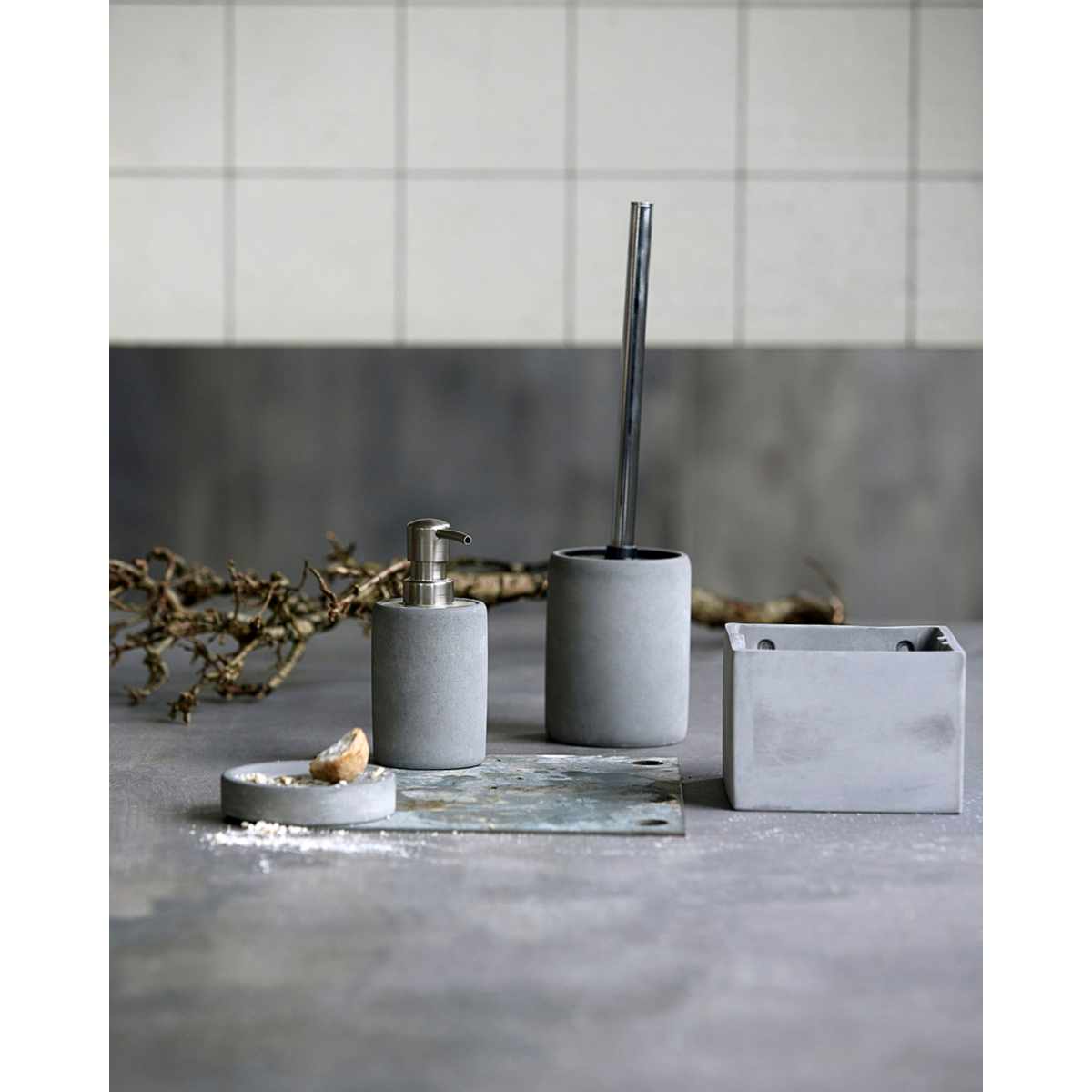 Toilet brush, HDCement, Grey