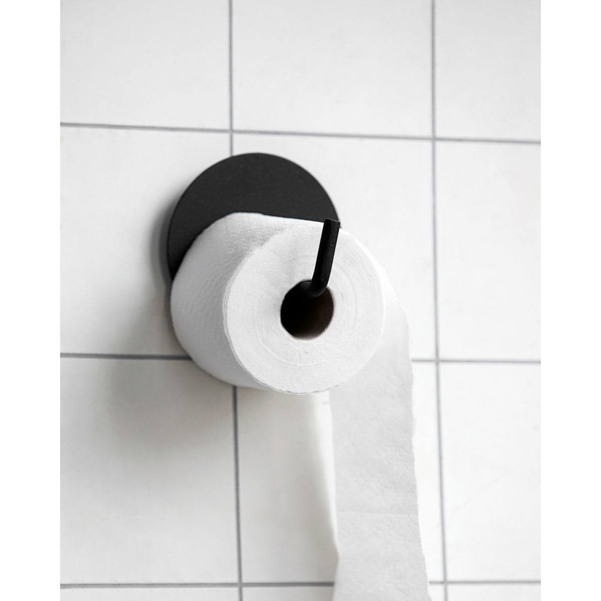 Toiletpapirholder, HDText, Sort