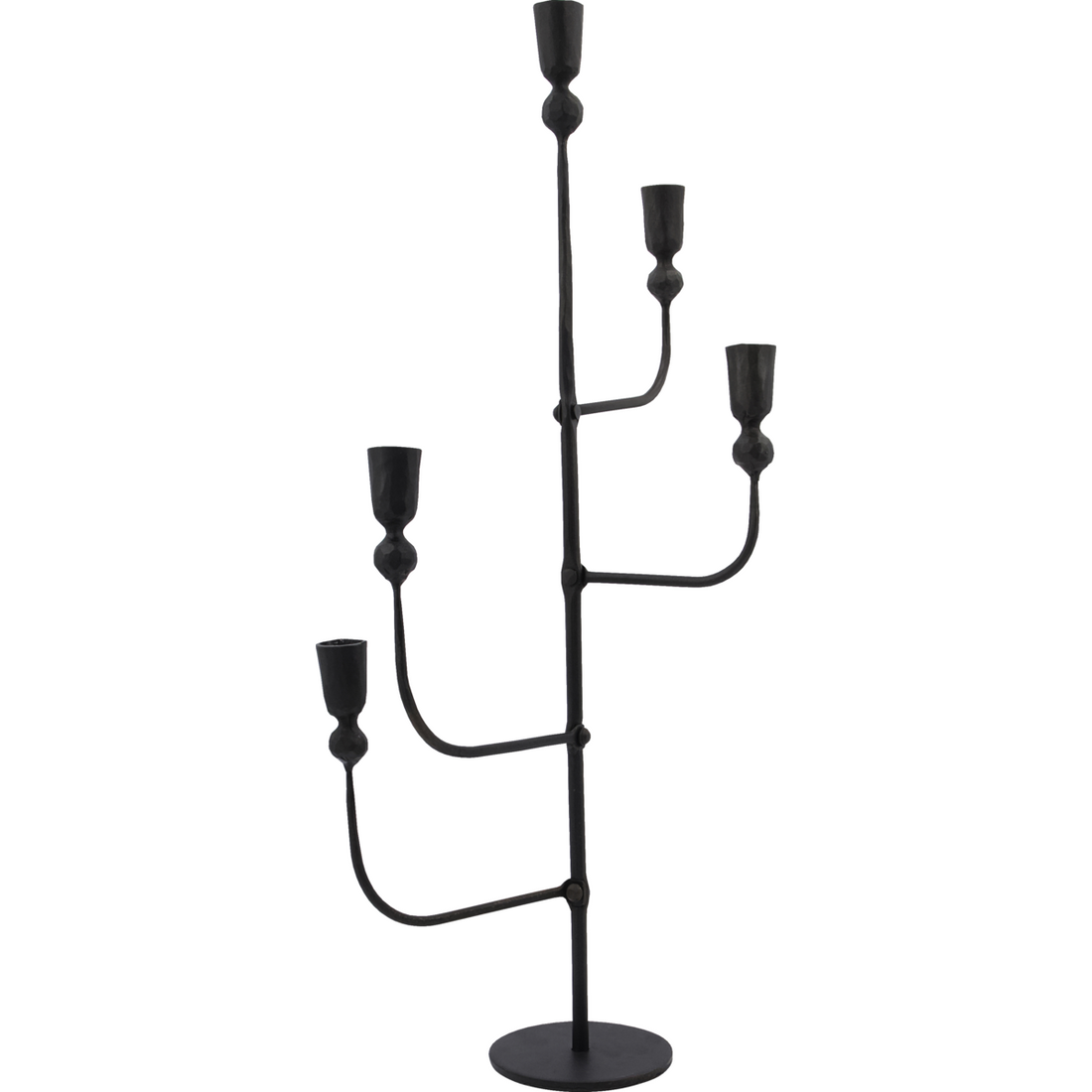 Candle stand w. 5 cups, HDIra, Black