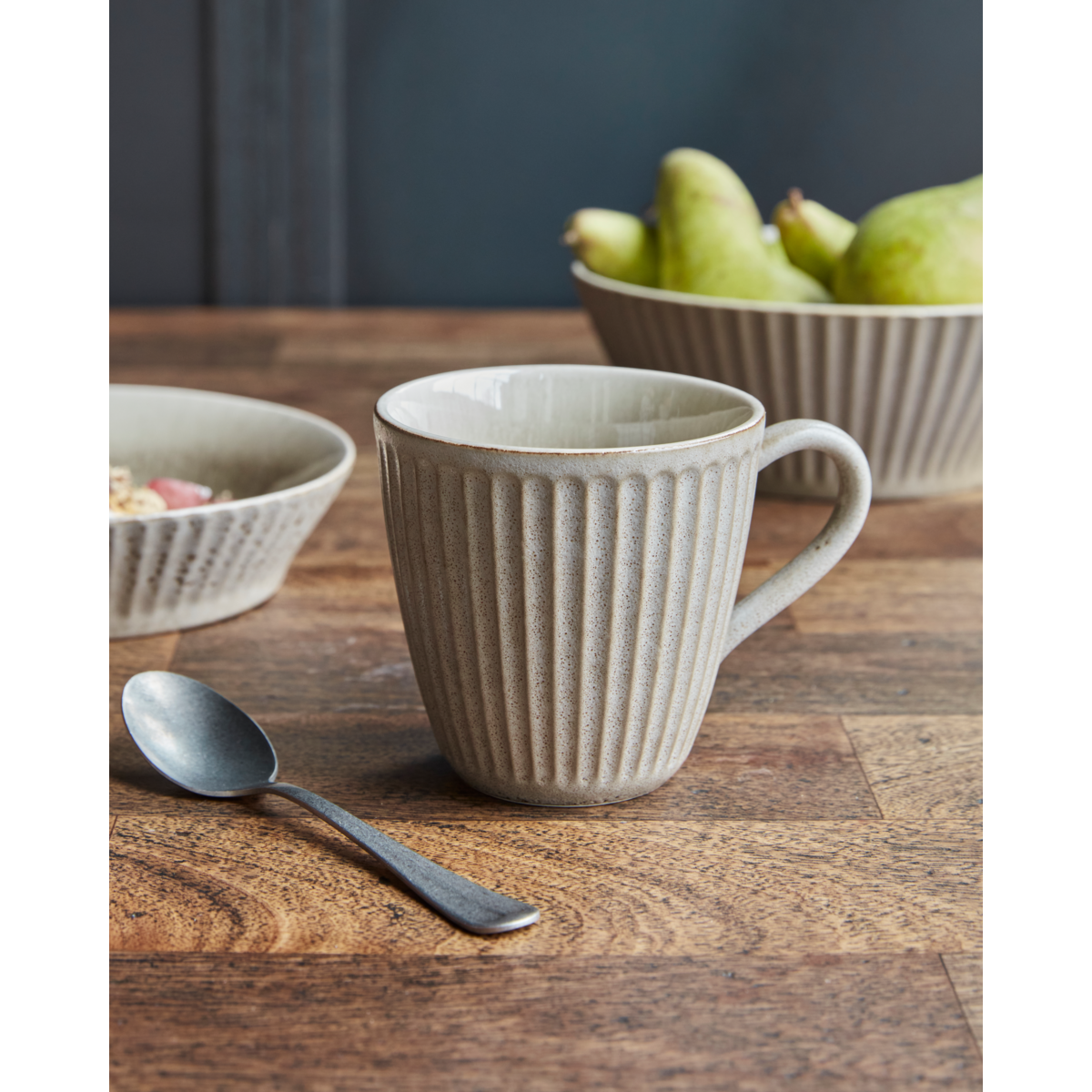 Mug, HDPleat, Grey;Brown