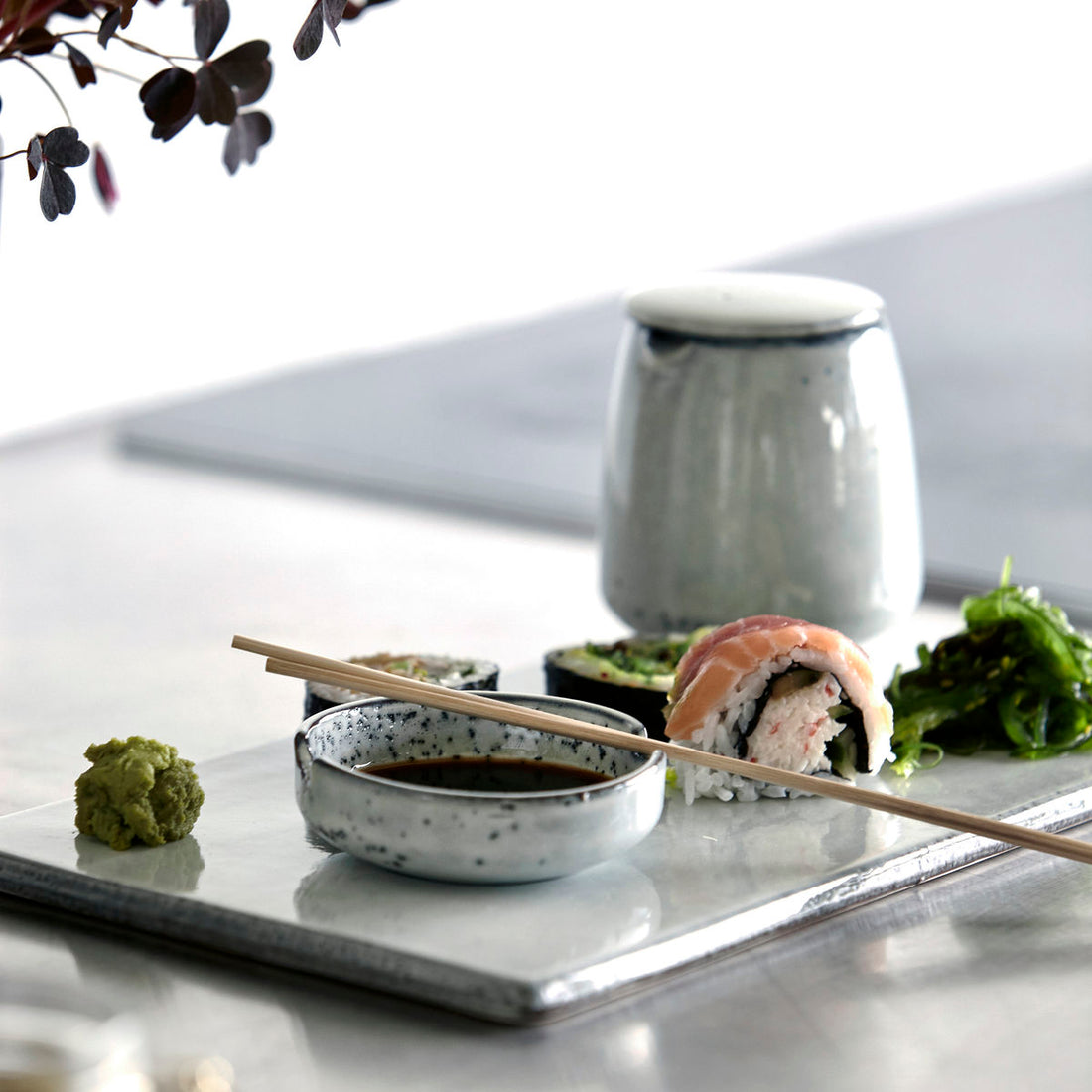 Sushi-tallerken, Rustic, Grå/Blå