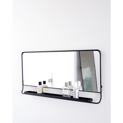 Mirror w. shelf, HDChic, Black