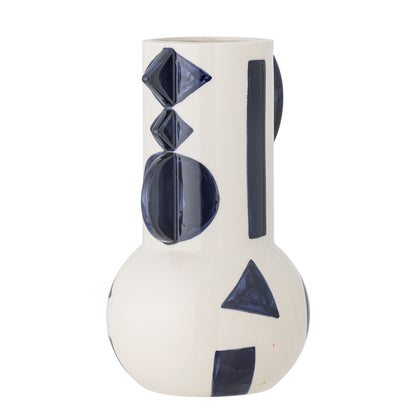 Bloomingville Graphica Vase, Blå, Stentøj