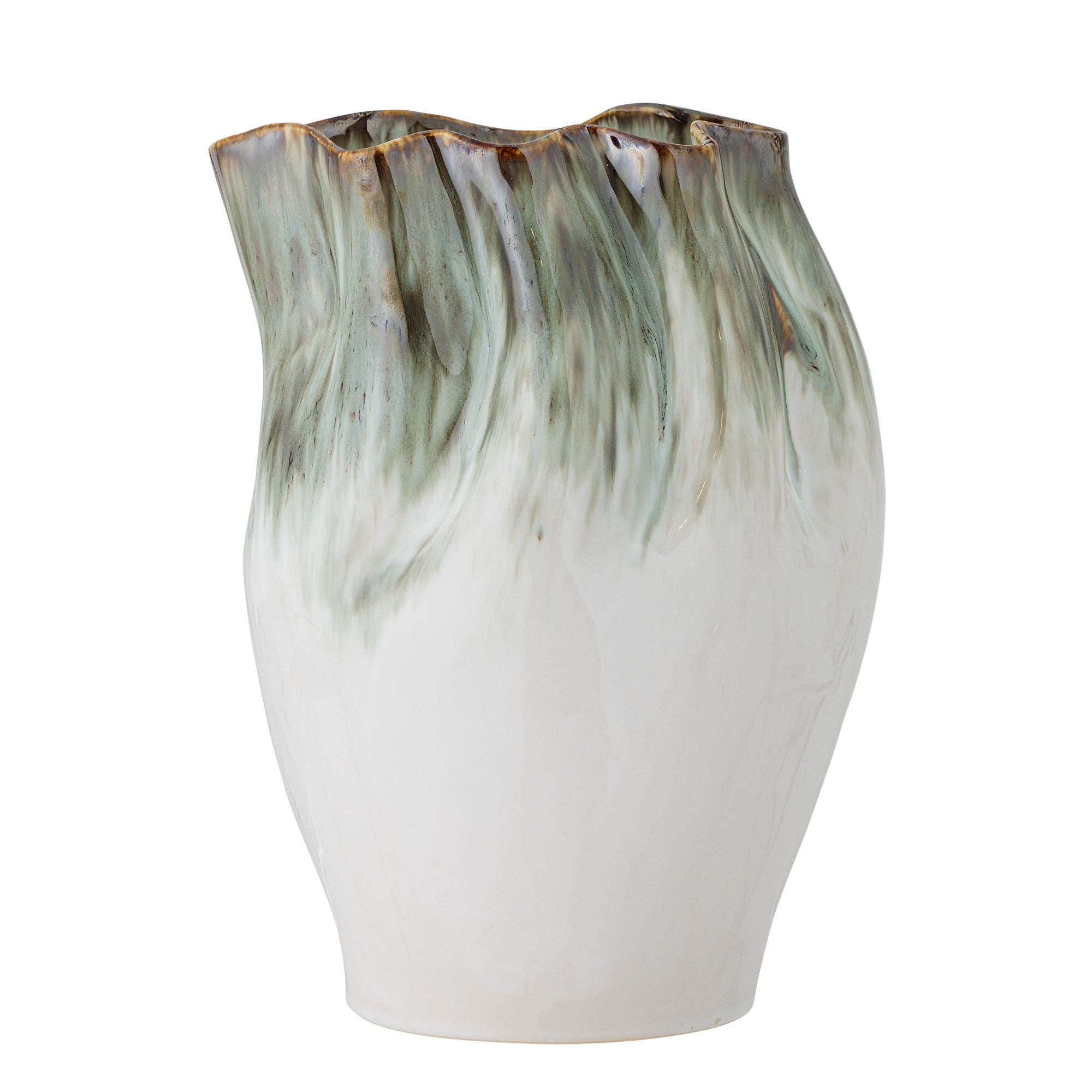 Bloomingville Nisha Vase, Grøn, Stentøj