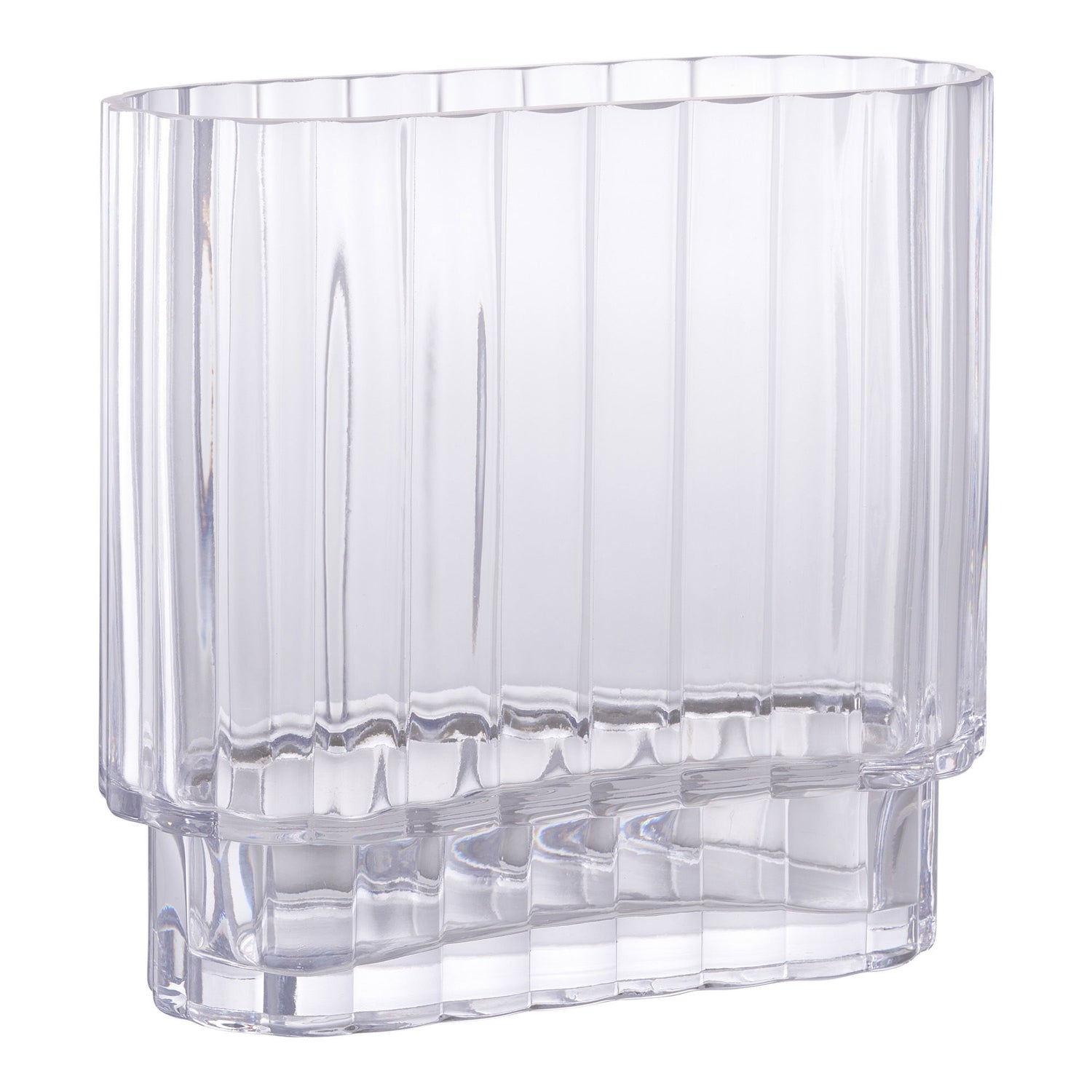 Vase, glas, klar&lt;br&gt;20x9x19,5 cm