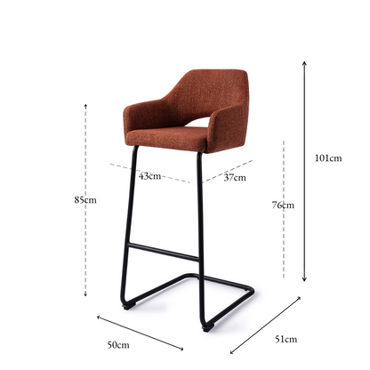 Yanai Bar Chair Tuscan Terra