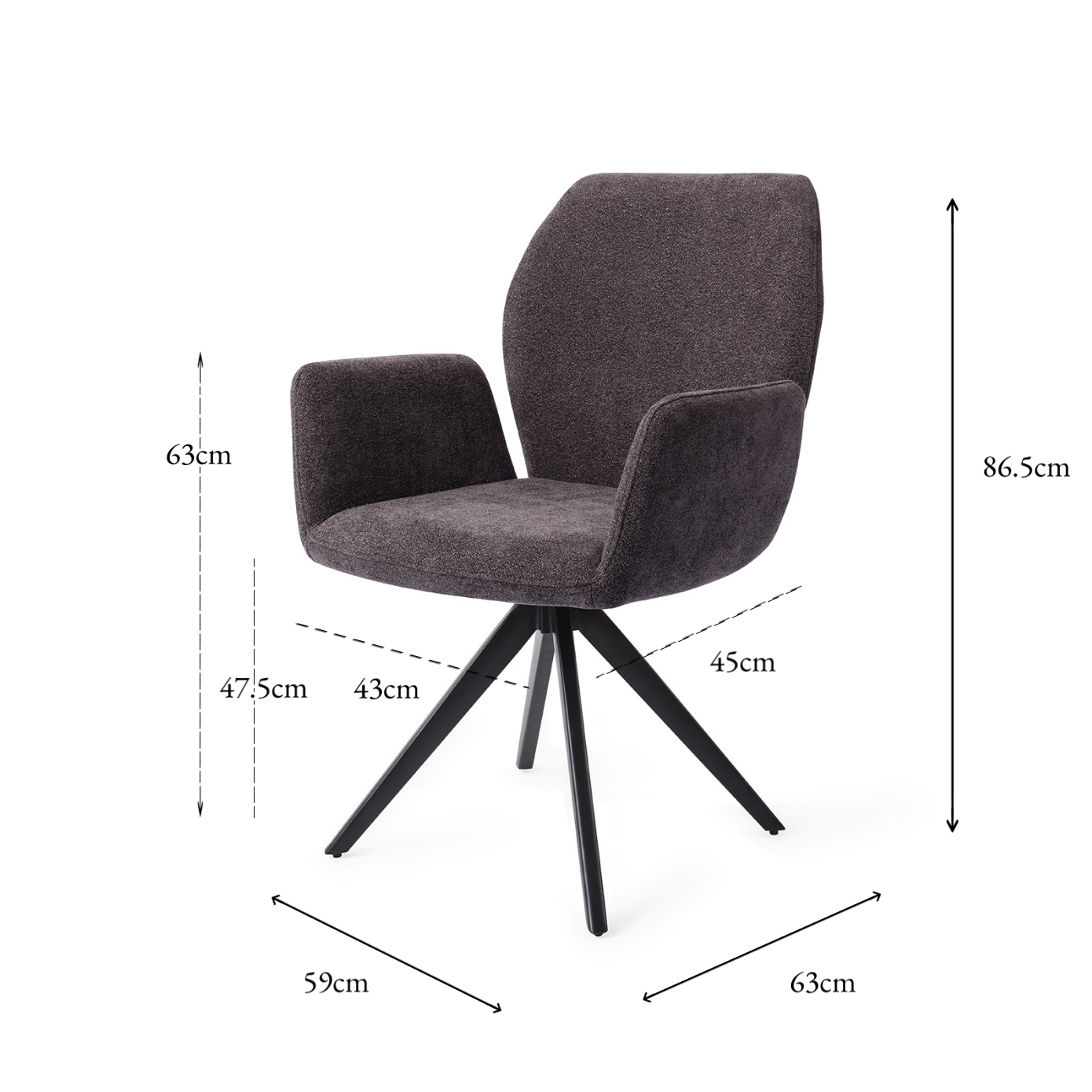 Misaki Dining Chair Almost Black