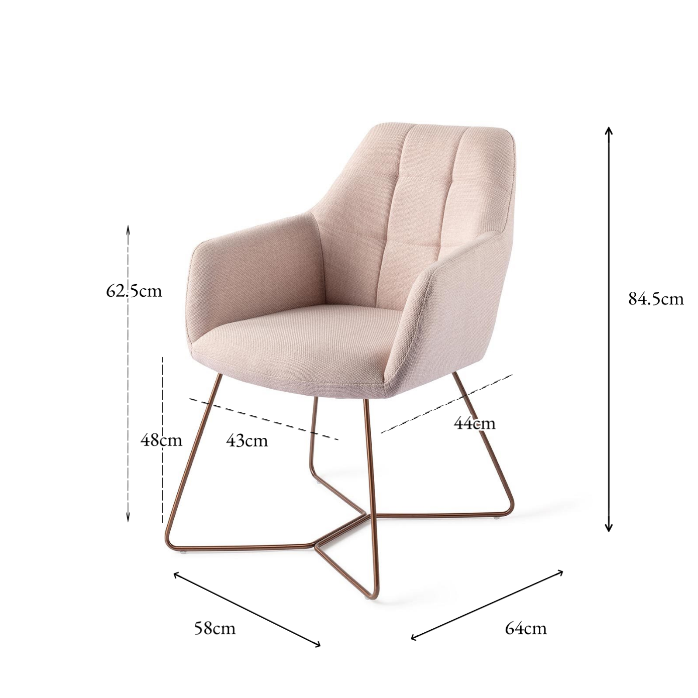 Noto Dining Chair Petal Pink