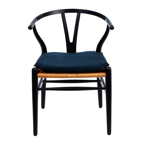 Hynde til Hans J. Wegner Y-stol CH24 i - sort stof polstring