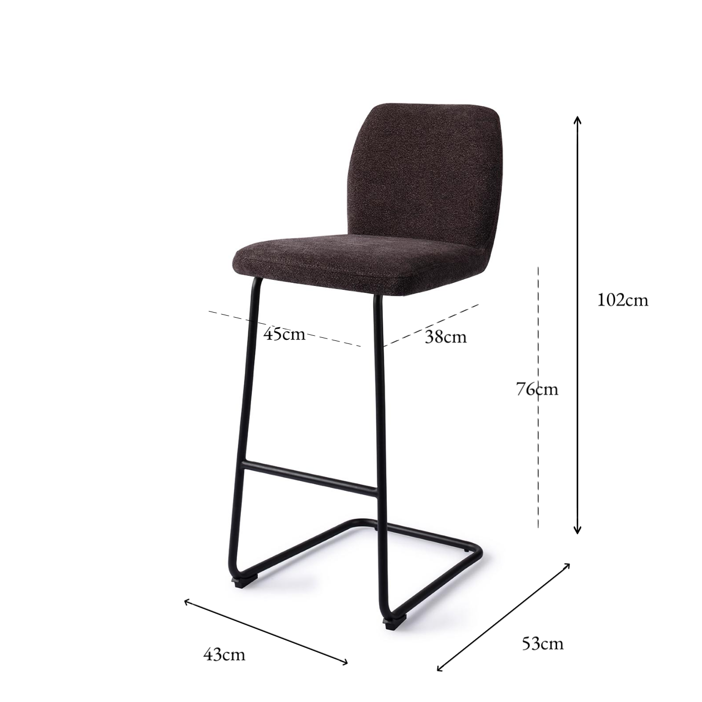 Ikata Bar Chair Almost Black