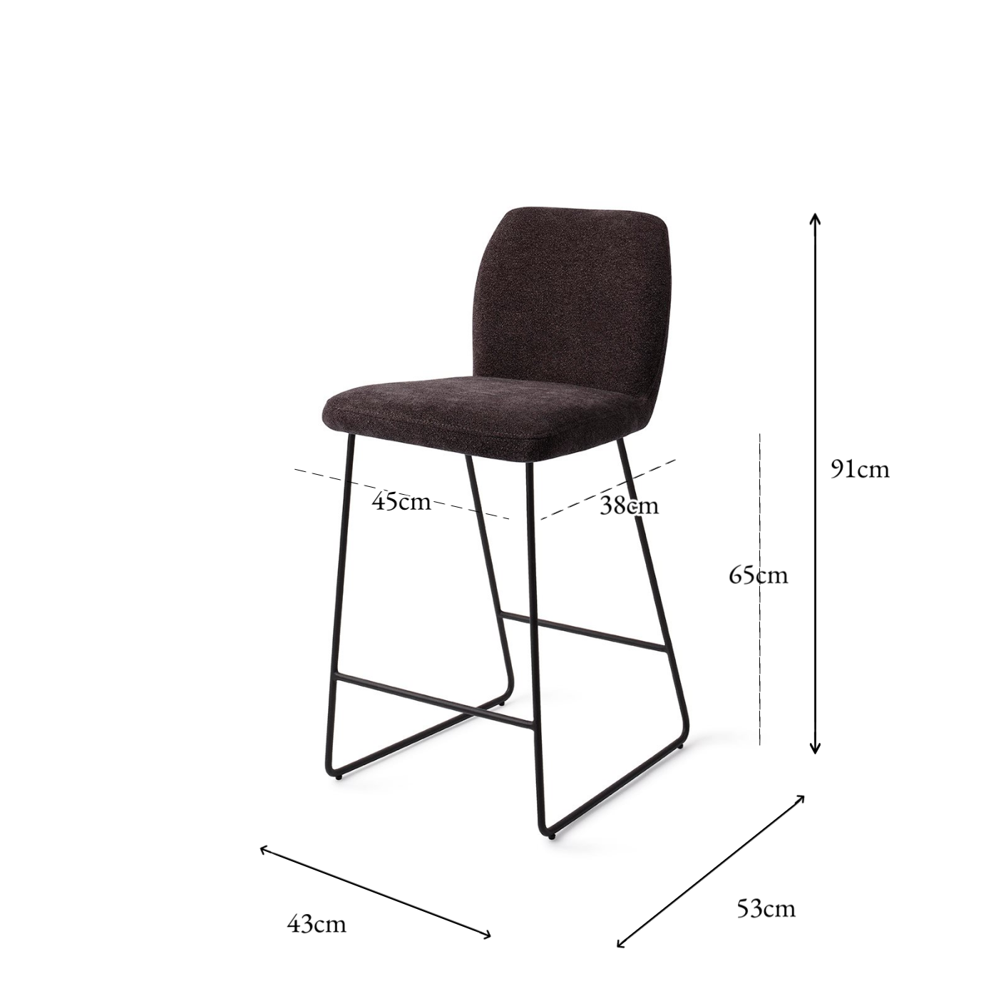 Ikata Bar Chair Almost Black