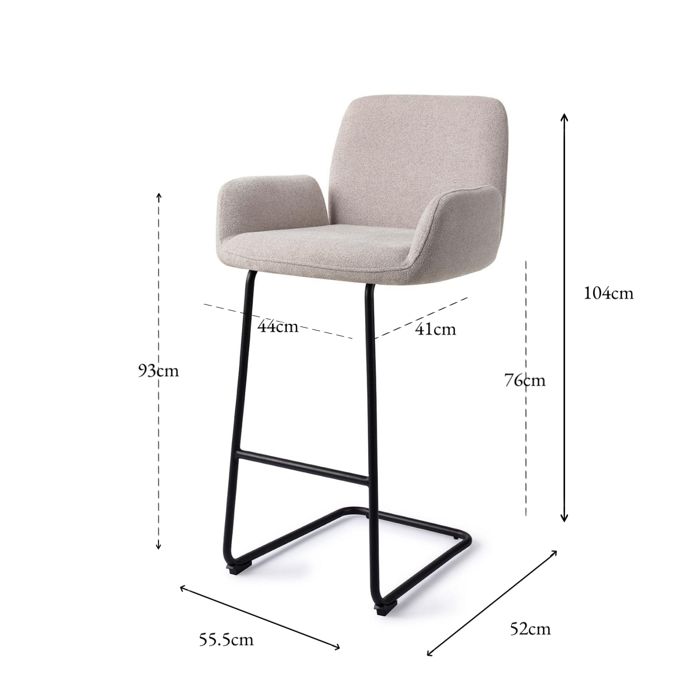 Misaki Bar Chair Pretty Plaster