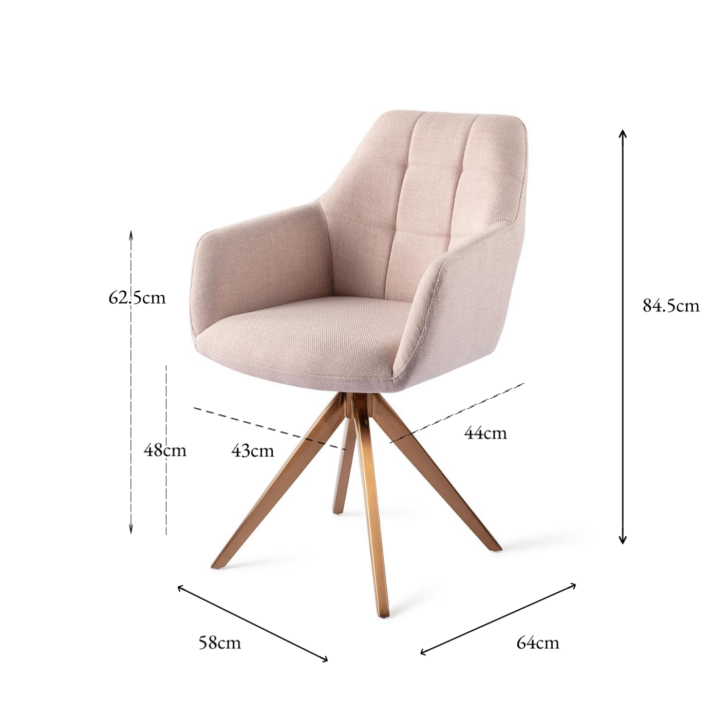 Noto Dining Chair Petal Pink