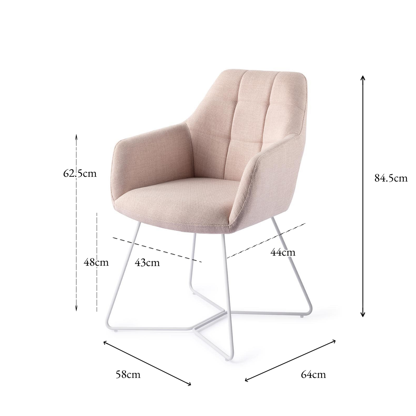 Noto Dining Chair Petal Pink