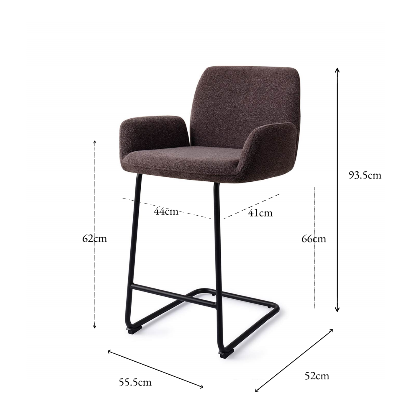 Misaki Bar Chair Almost Black