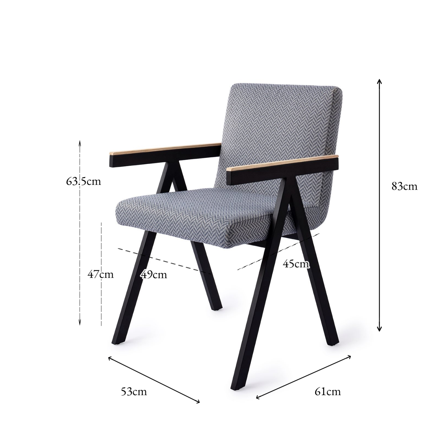 Omuta Dining Chair Royal Chevron