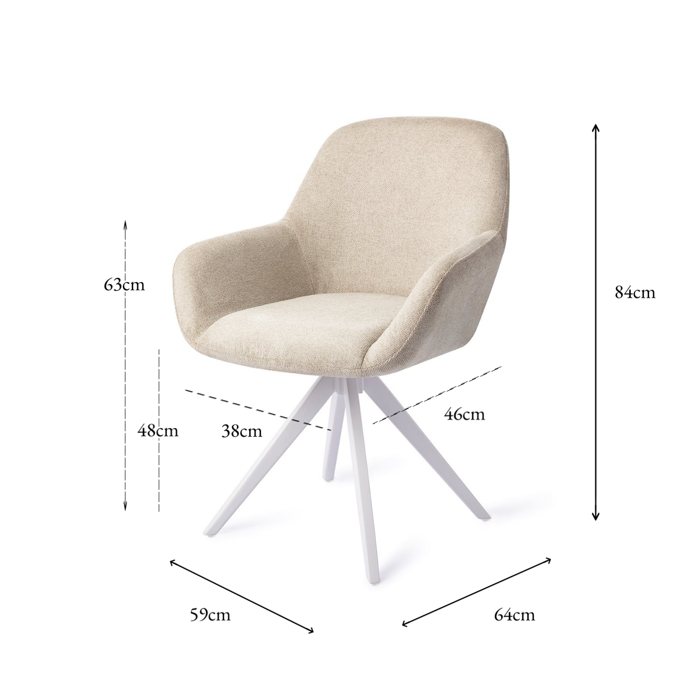 Kushi Dining Chair Ivory Ivy