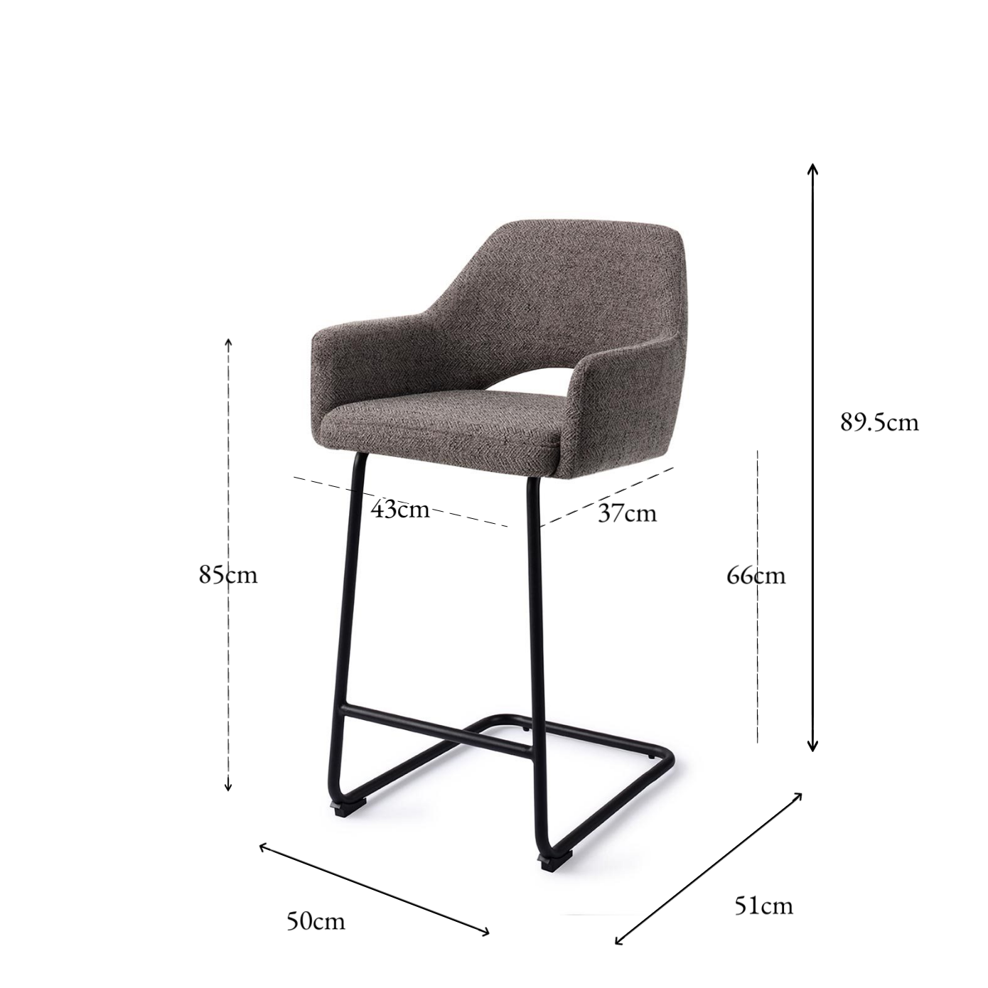 Yanai Bar Chair Amazing Grey