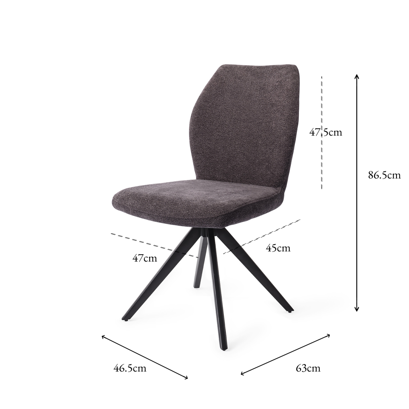 Ikata Dining Chair Almost Black