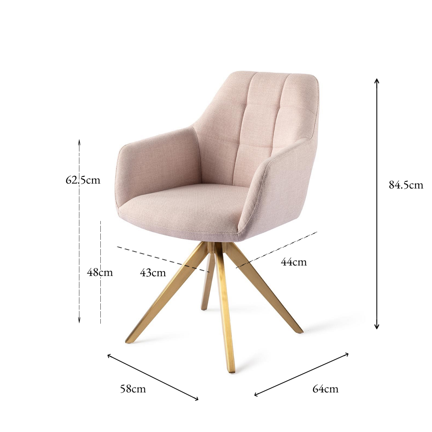 Noto Dining Chair Petal Pink