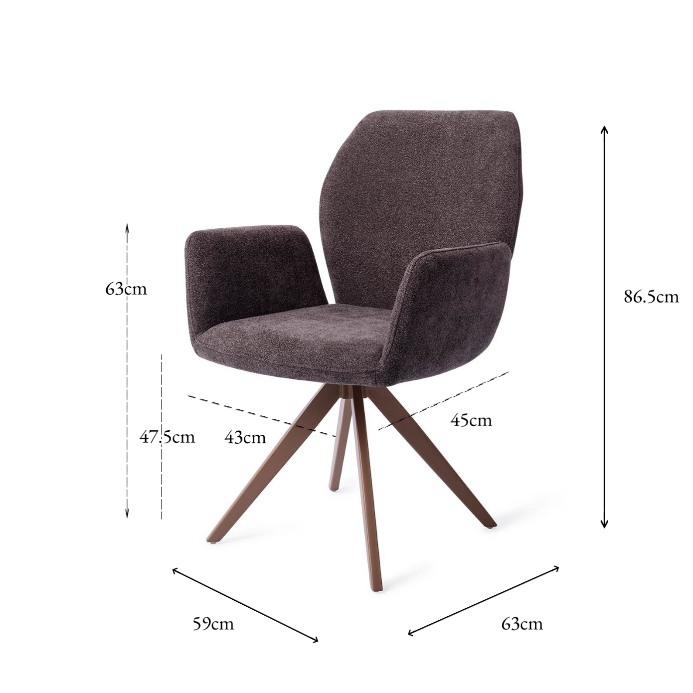 Misaki Dining Chair Almost Black