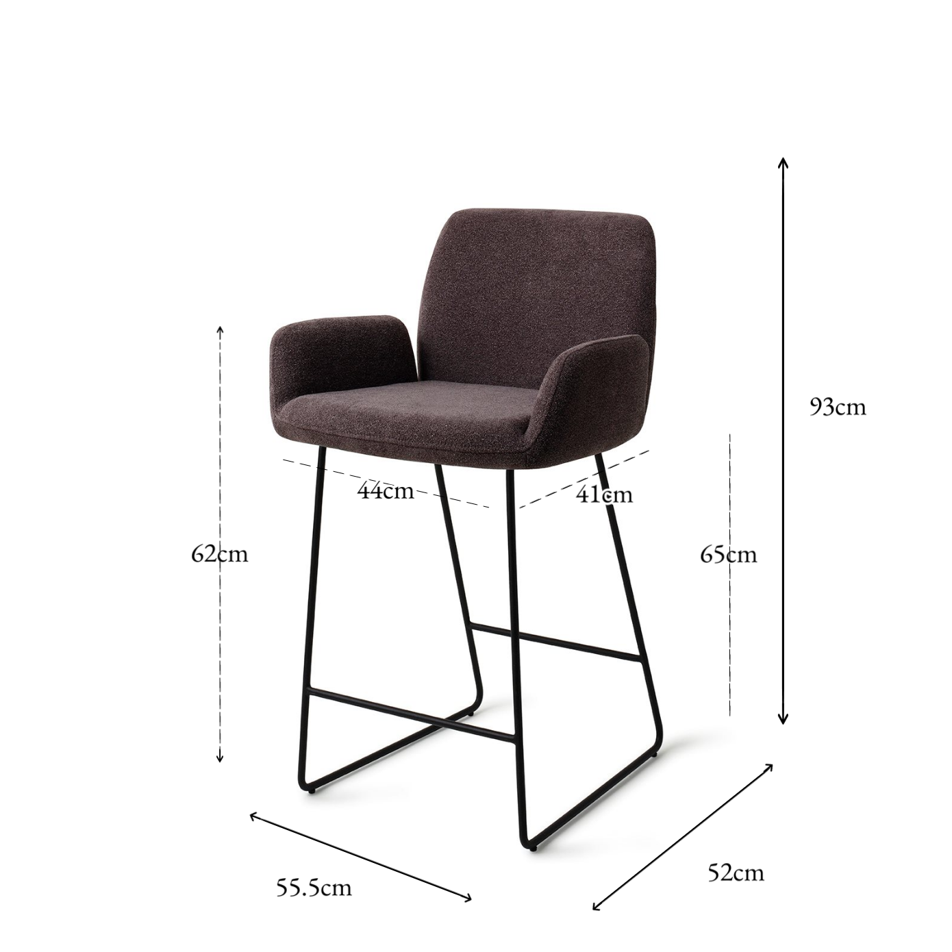 Misaki Bar Chair Almost Black