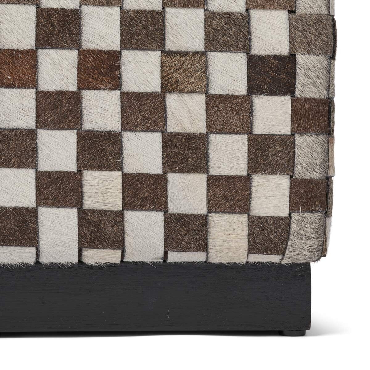 Puf | Koskind | Premium | Kalvelæder | Cross Check Design | 46x46 cm | 60x60 cm