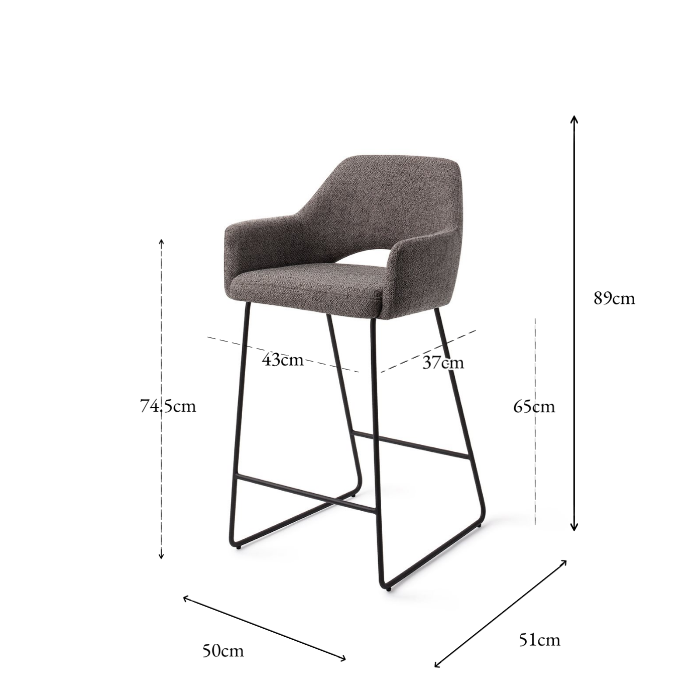 Yanai Bar Chair Amazing Grey