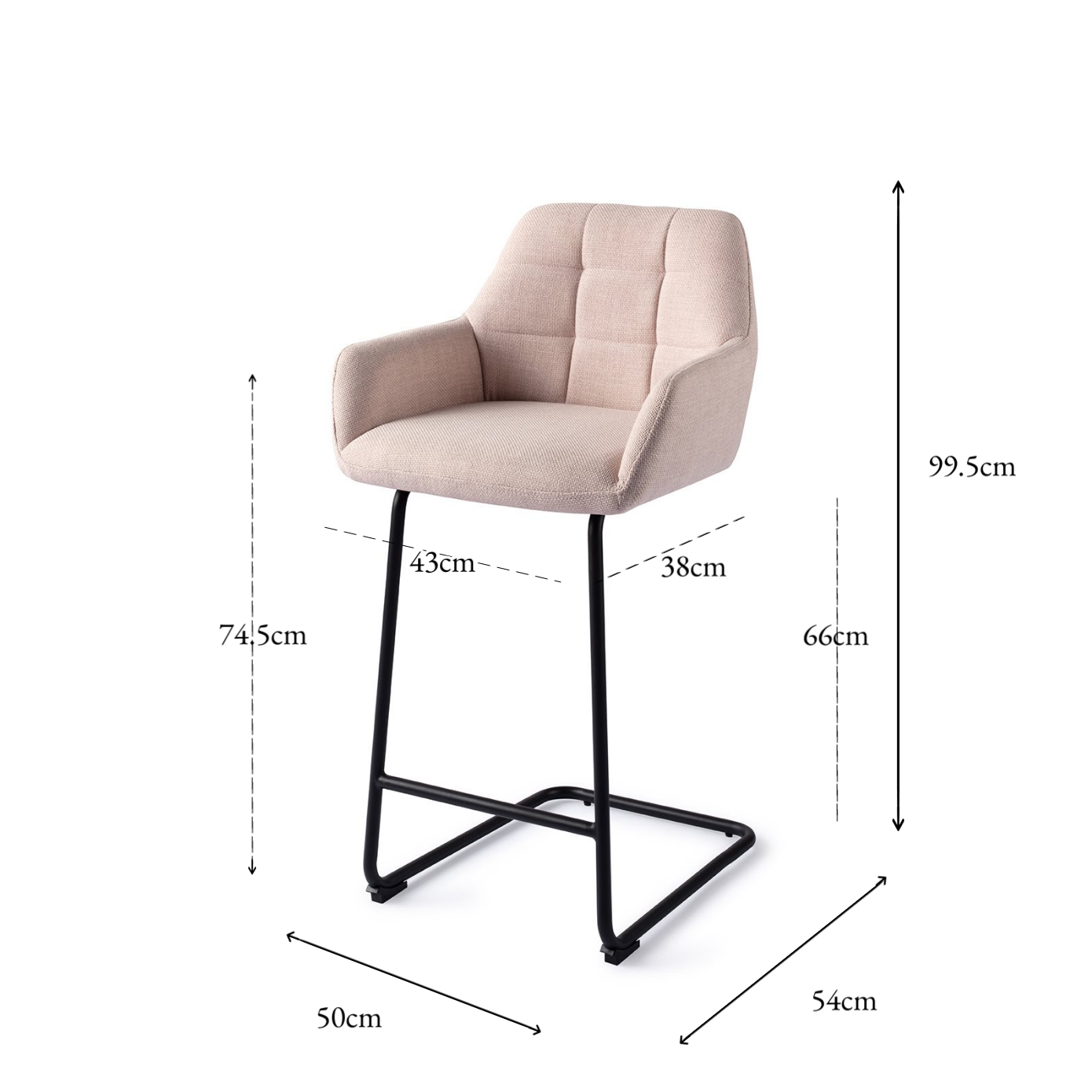 Noto Bar Chair Petal Pink