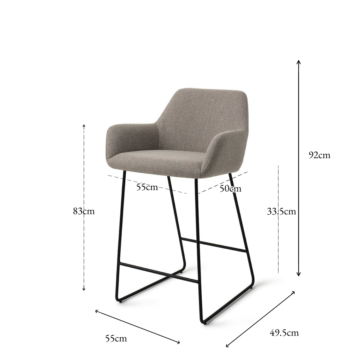 Hiroo Bar Chair Foggy Fusion