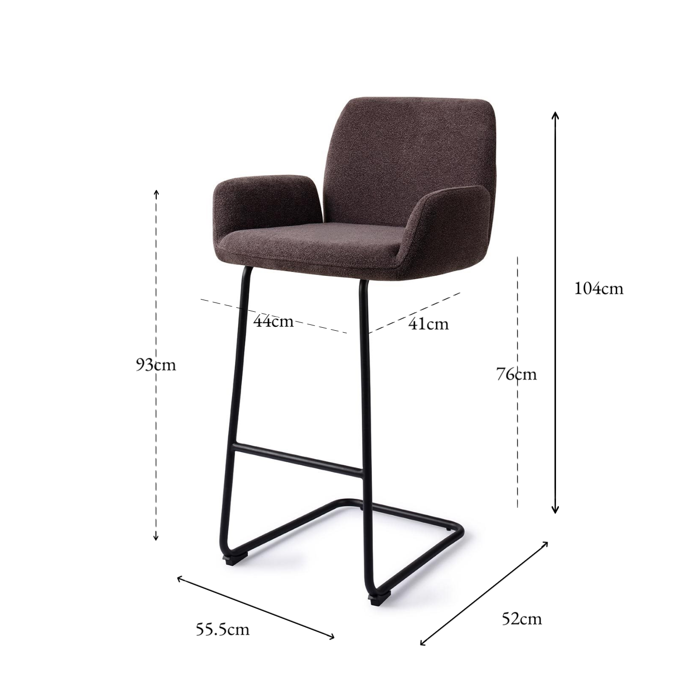 Misaki Bar Chair Almost Black