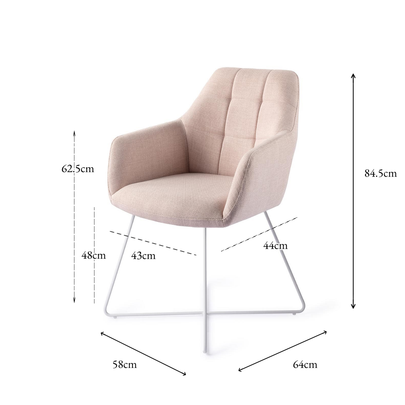 Noto Dining Chair Petal Pink