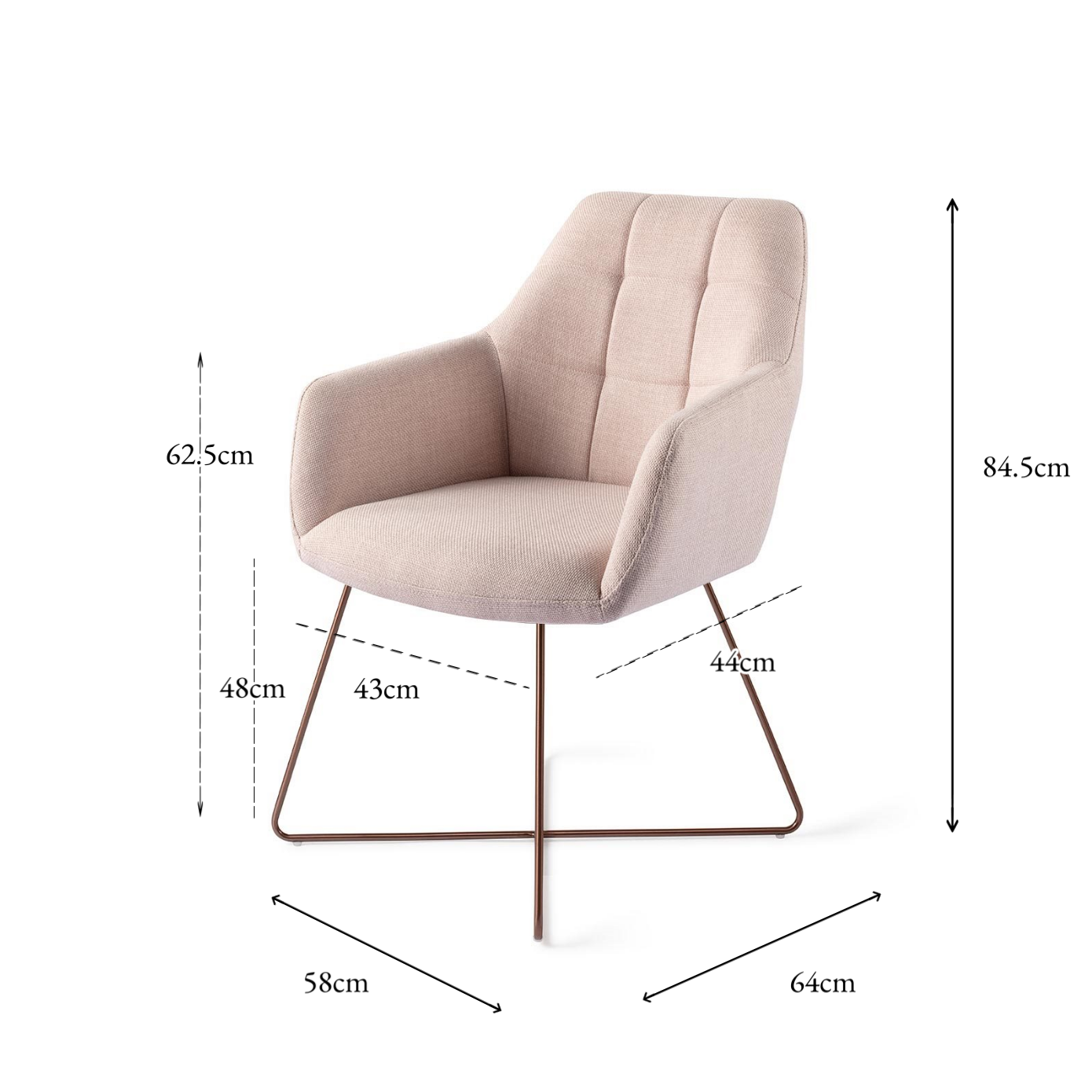 Noto Dining Chair Petal Pink