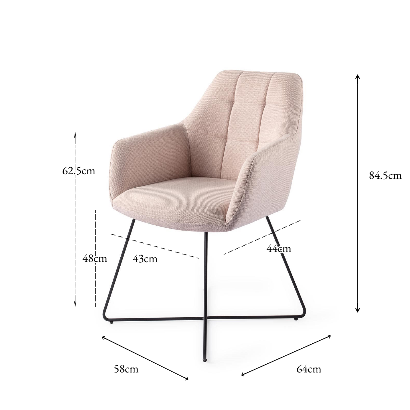 Noto Dining Chair Petal Pink