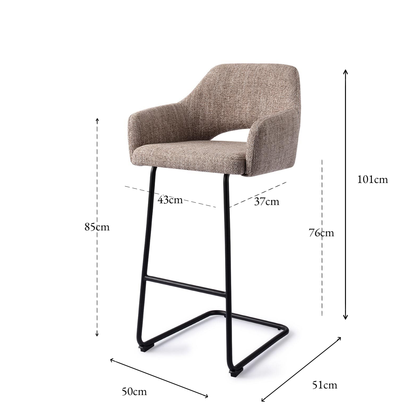 Yanai Bar Chair Biscuit Beach