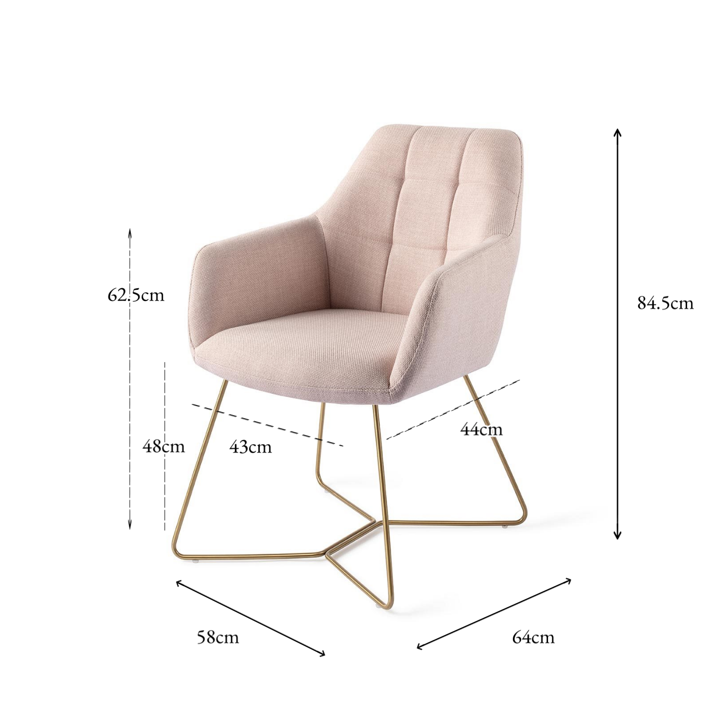 Noto Dining Chair Petal Pink