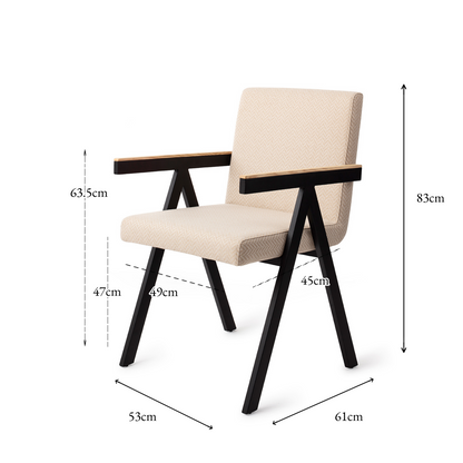 Omuta Dining Chair Tan Chevron