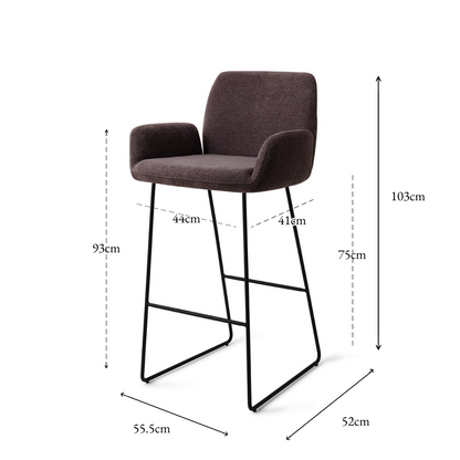 Misaki Bar Chair Almost Black