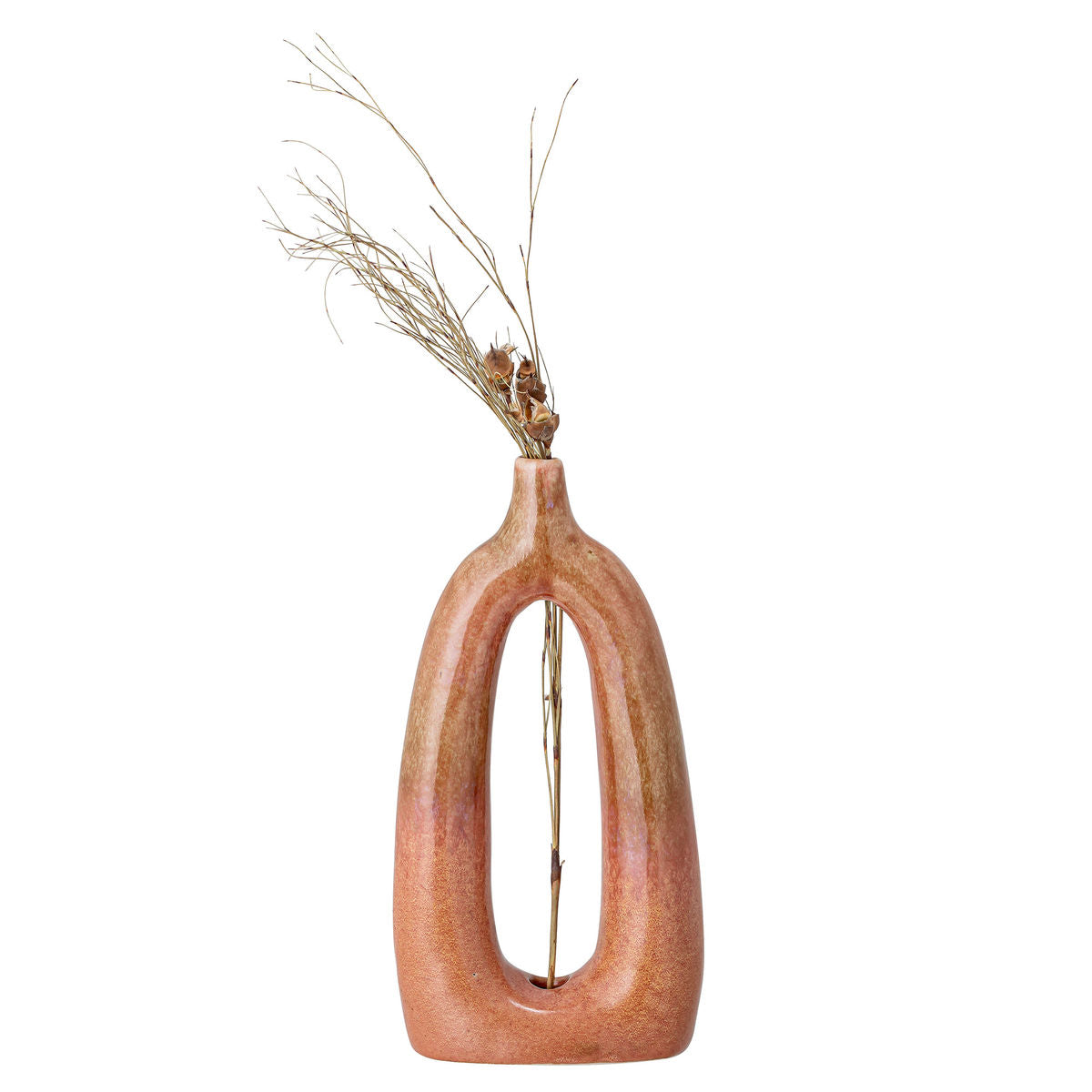 Bloomingville Baldrian Deko Vase, Orange, Stentøj