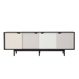 Andersen Furniture - S1 sideboard - L200xD50xH68 cm - sort med flerfarvede låger - Andersen Furniture - DesignGaragen.dk