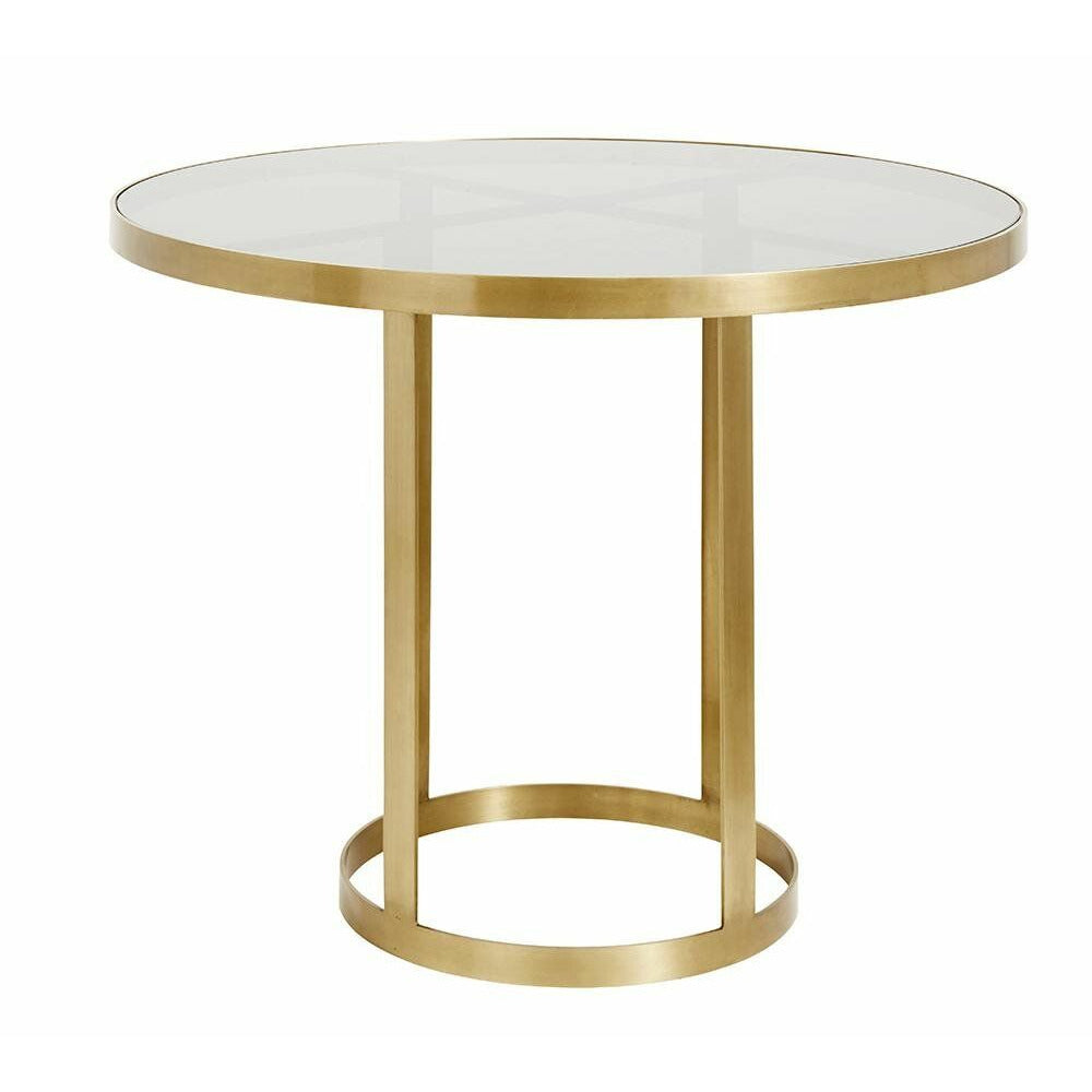 Nordal LUXURY rundt spisebord - ø100 cm - guld/sort glas