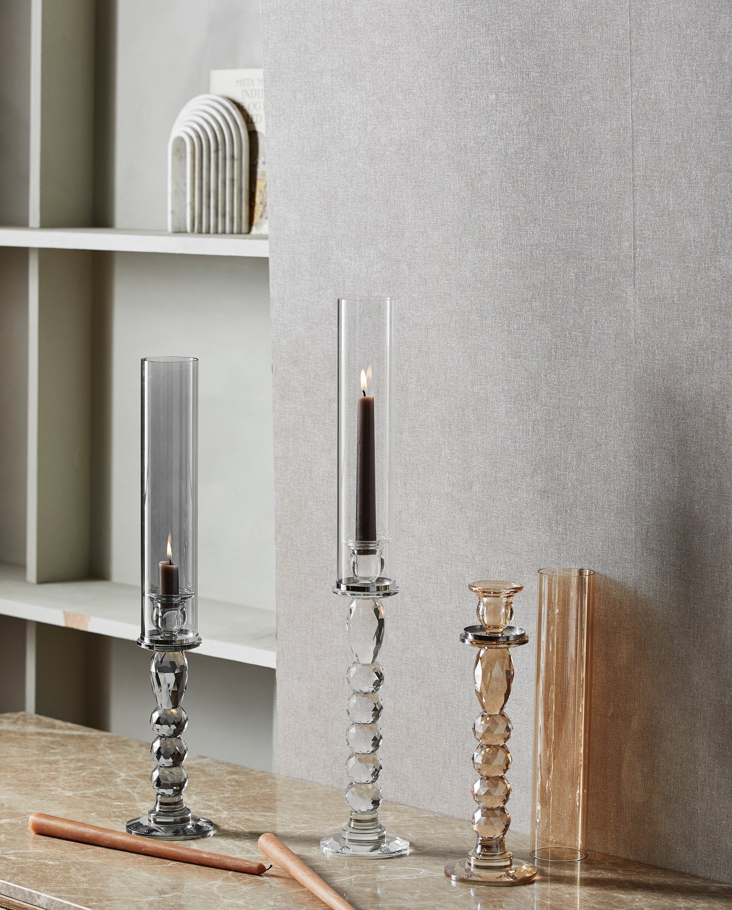 Nordal A/S NOSY candleholder, smoke grey