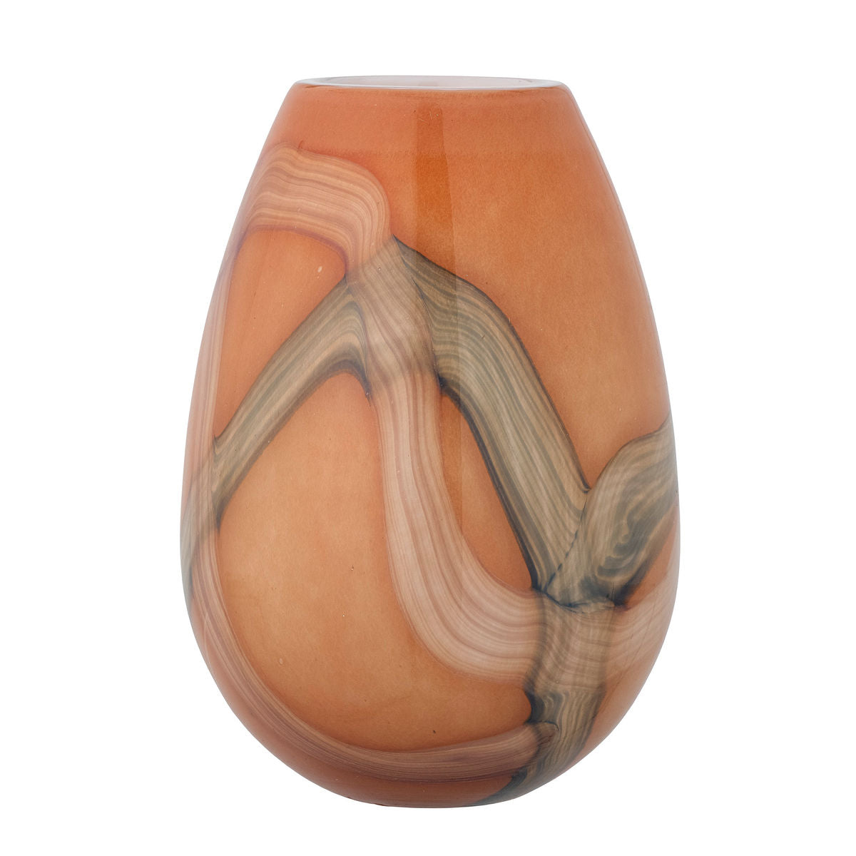 Bloomingville Shawl Vase, Orange, Glas