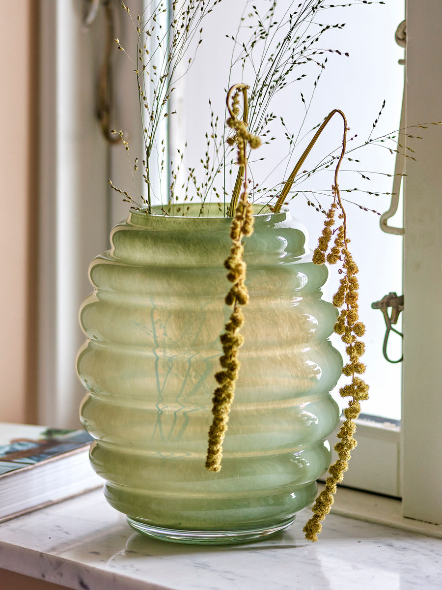 Bloomingville Saihah Vase, Grøn, Glas